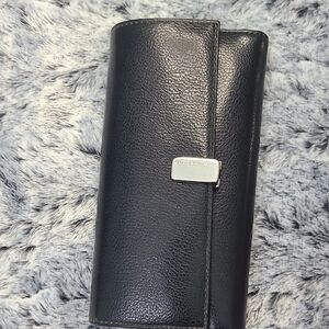 Liz Claiborne Black Wallet with Silver Accent